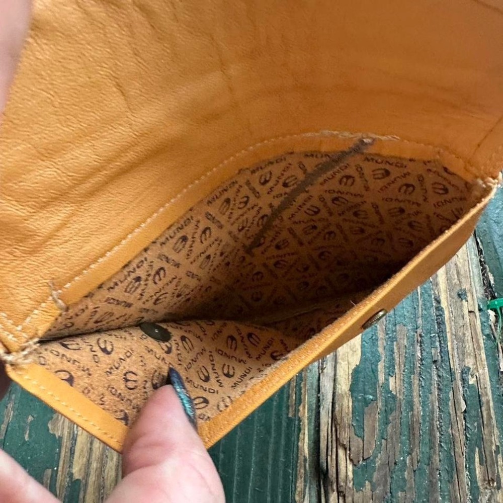 an leather clutch wallet with a boho - Picture 4 of 8